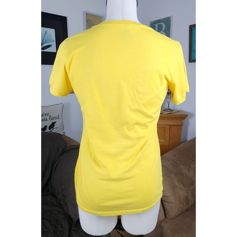 J2 Sport Juniors' Women's Michigan Yellow V-neck T-shirt Size L - Picture 2 of 3
